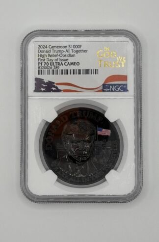 2024 Cameroon S1000F Trump High Relief Obsidian Coin PF70 Ultra Cameo NGC