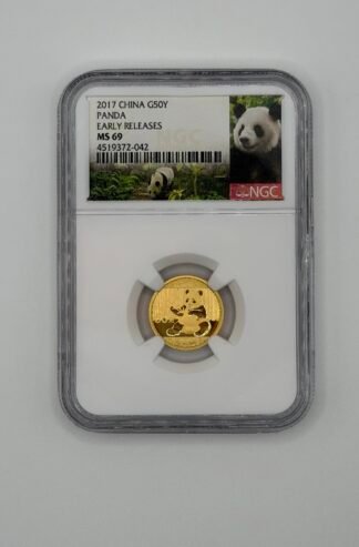 2017 China Gold Panda G50Y Early Release NGC MS69 3g Gold
