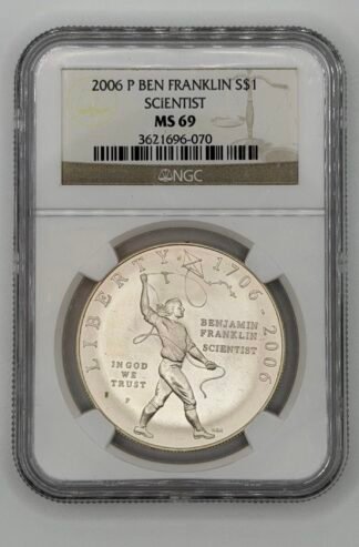 2006-P Ben Franklin Scientist $1 Silver Commerative MS-69 NGC Coin