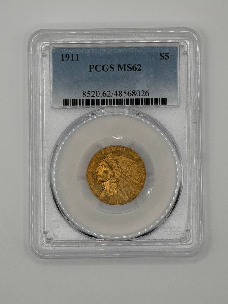 1911 $5 Indian Gold Half Eagle MS-62 PCGS