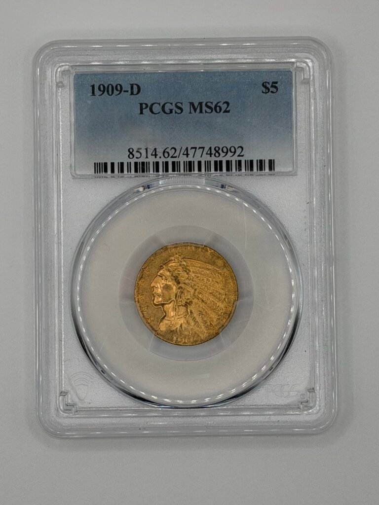 1909-D $5 Indian Gold Half Eagle MS-62 PCGS
