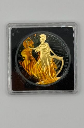 2023 1oz Niue Hibernia Burning Black Platinum 24Kt Gold Silver Coin