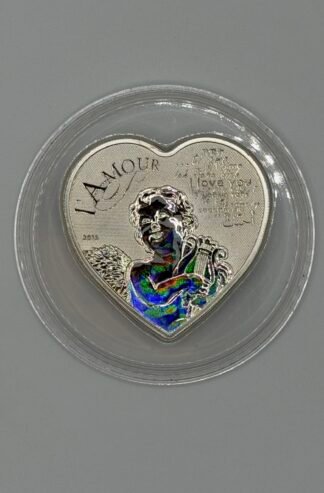 Cameroon 1000 francs Heart of Love Angel Cupid Hologram silver coin 2013