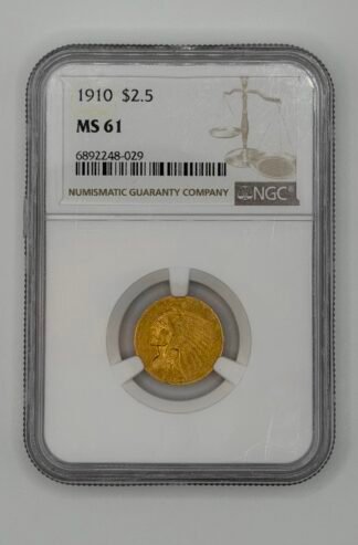 1910 $2.50 Indian Gold Quarter Eagle MS-61 NGC