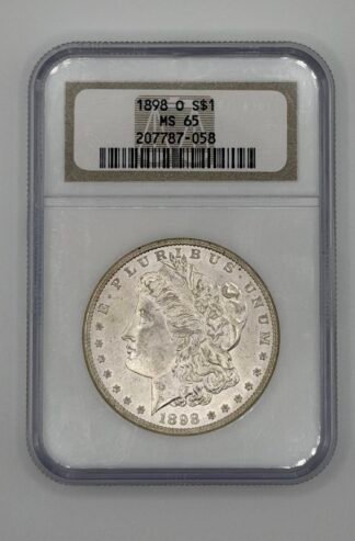 NGC Graded Morgan Silver Dollar MS 65 O (1898)