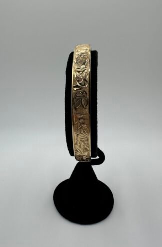 Flowers of Hawaii Pattern 14k Solid Gold Hawaiian Bangle