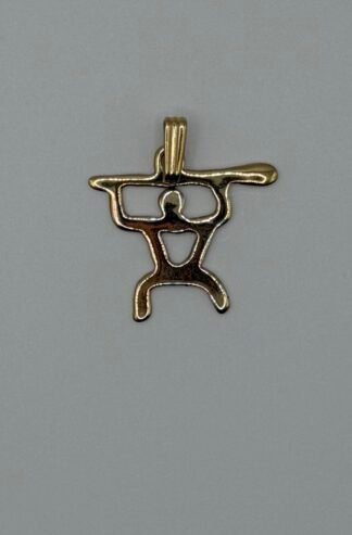 Hawaiian Petroglyph Paddler Pendant (14K Gold)