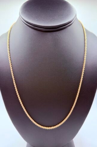 Semi Solid Rope Chain (14K) Gold (20 inches) (2mm)