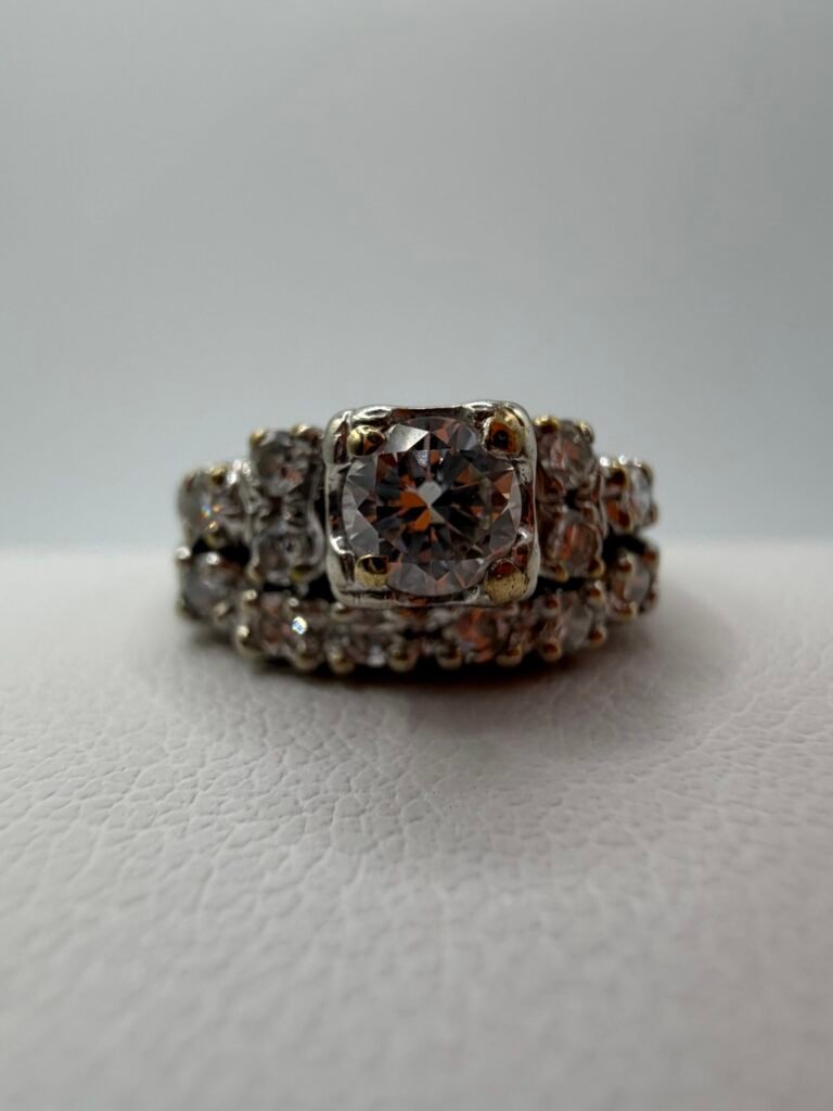 Wedding Set Natural Diamond 14k Ring Half Carat Center Stone