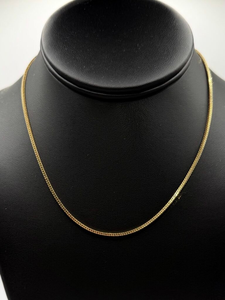 Solid Box Wheat Chain (14K) Gold (16 inch)