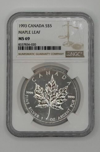 1993 Canada 1 oz Silver Maple Leaf MS-69 NGC