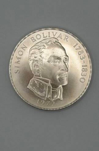 1972 Panama Silver 20 Balboas Simon Bolivar