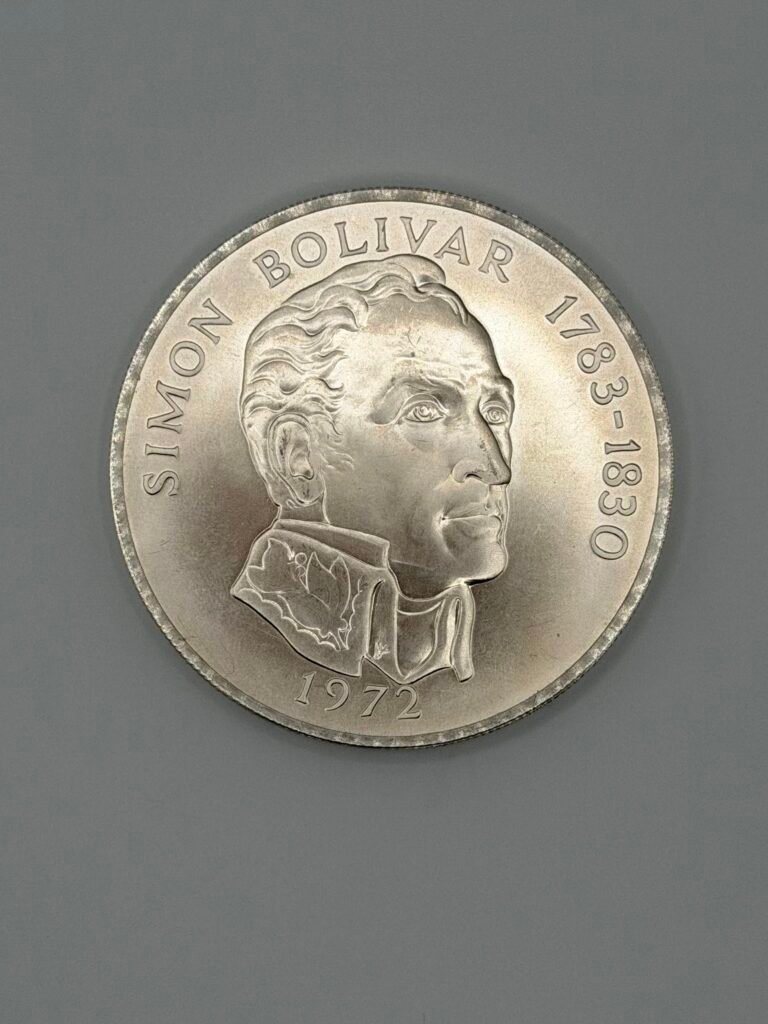 1972 Panama Silver 20 Balboas Simon Bolivar