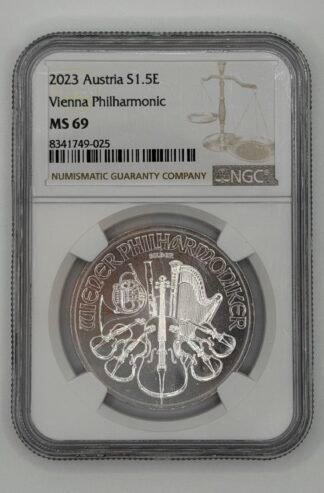 2023 Austria 1 oz Silver Philharmonic MS-69 NGC