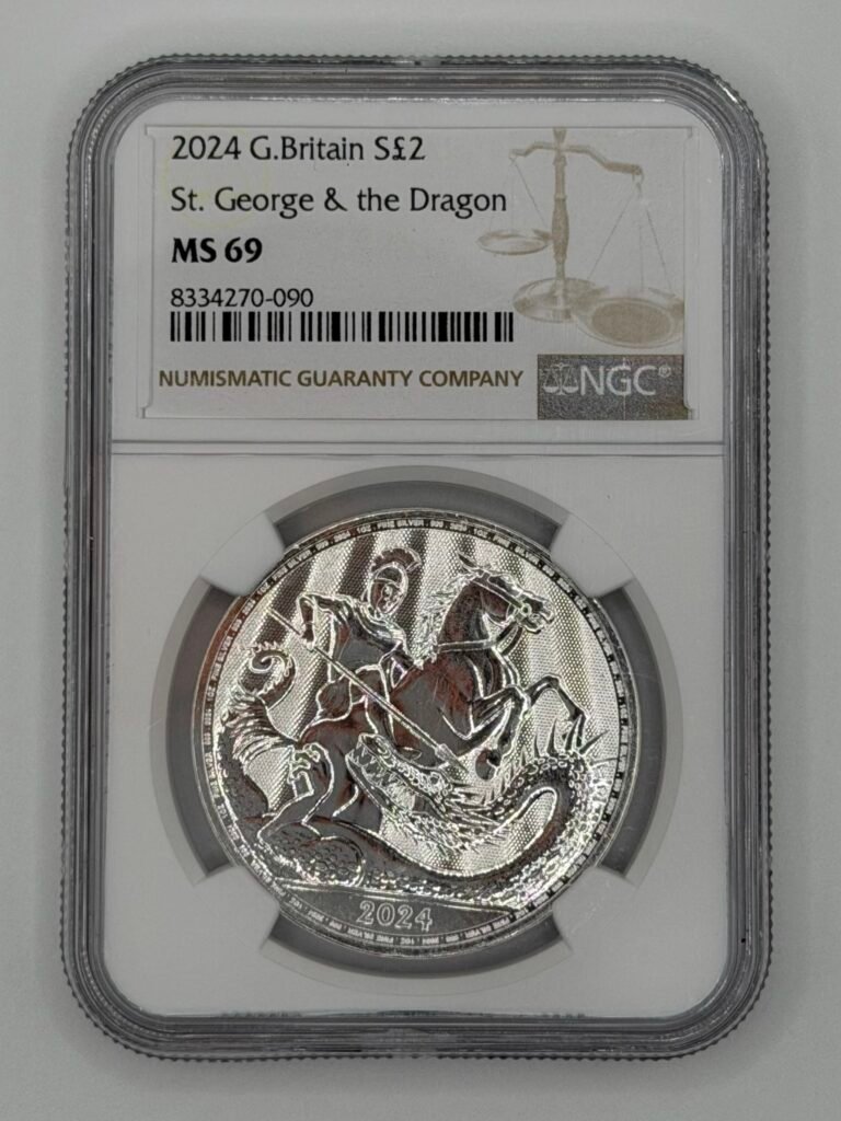 NGC MS-69 2024 Great Britain 1 oz Silver St. George and the Dragon