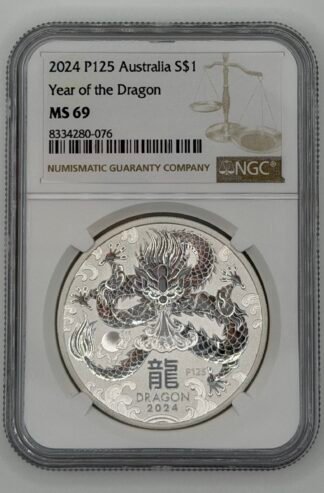 NGC MS-69 2024 Australia 1 oz Silver Lunar Dragon (Series 3)