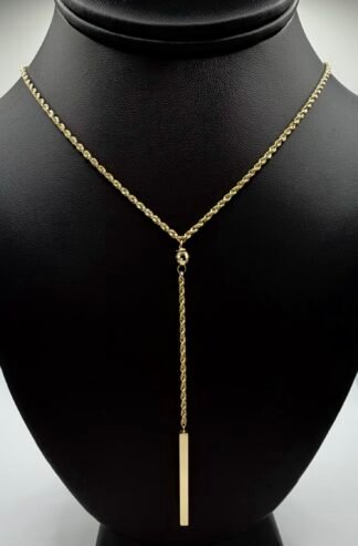 Semi Solid Rope Chain with Extension (14K) Gold (18 inches) (2mm)