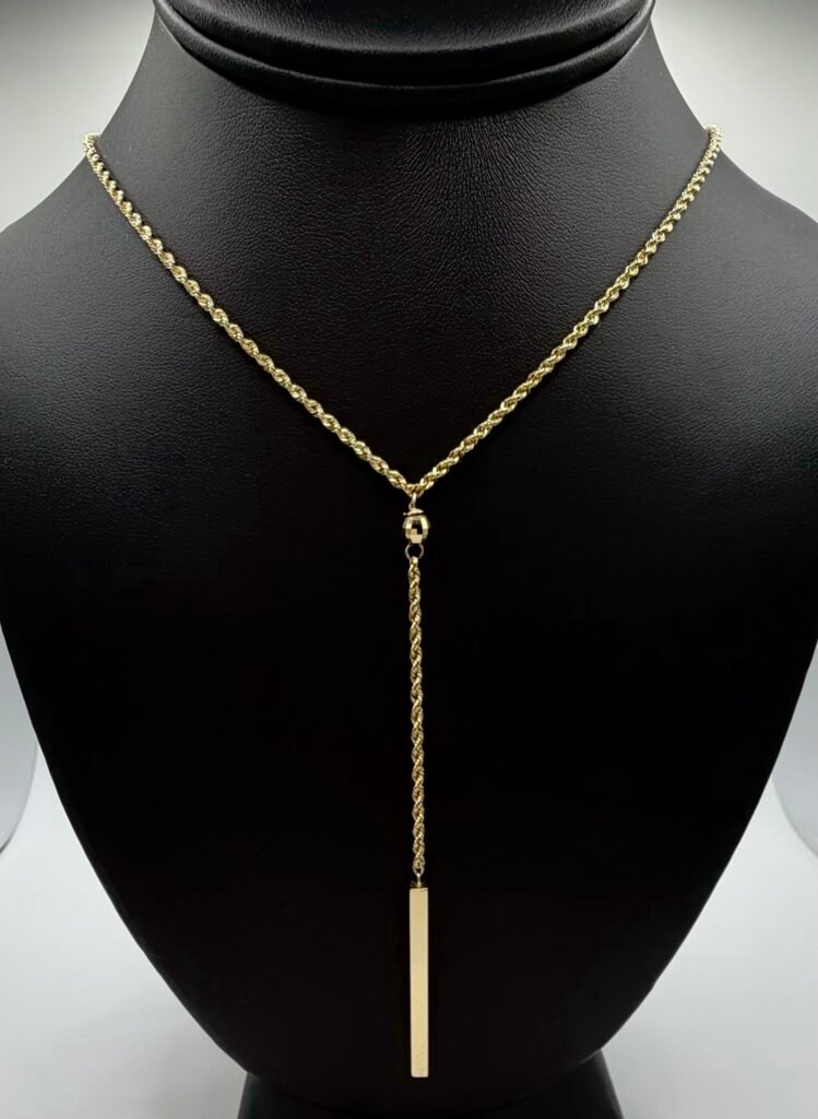 Semi Solid Rope Chain with Extension (14K) Gold (18 inches) (2mm)