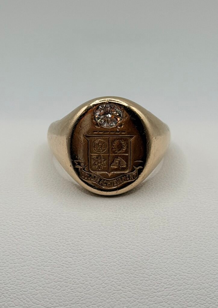 Men's Rare Diamond RCA Color Achievement 14K Gold Signet Ring (.40 Carat Center Stone)