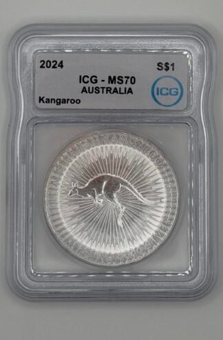 2024 Australia $1 Silver Kangaroo 1 oz Coin ICG MS-70