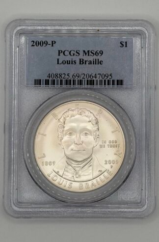2009-P Louis Braille $1 Silver Commemerative MS-69 PCGS