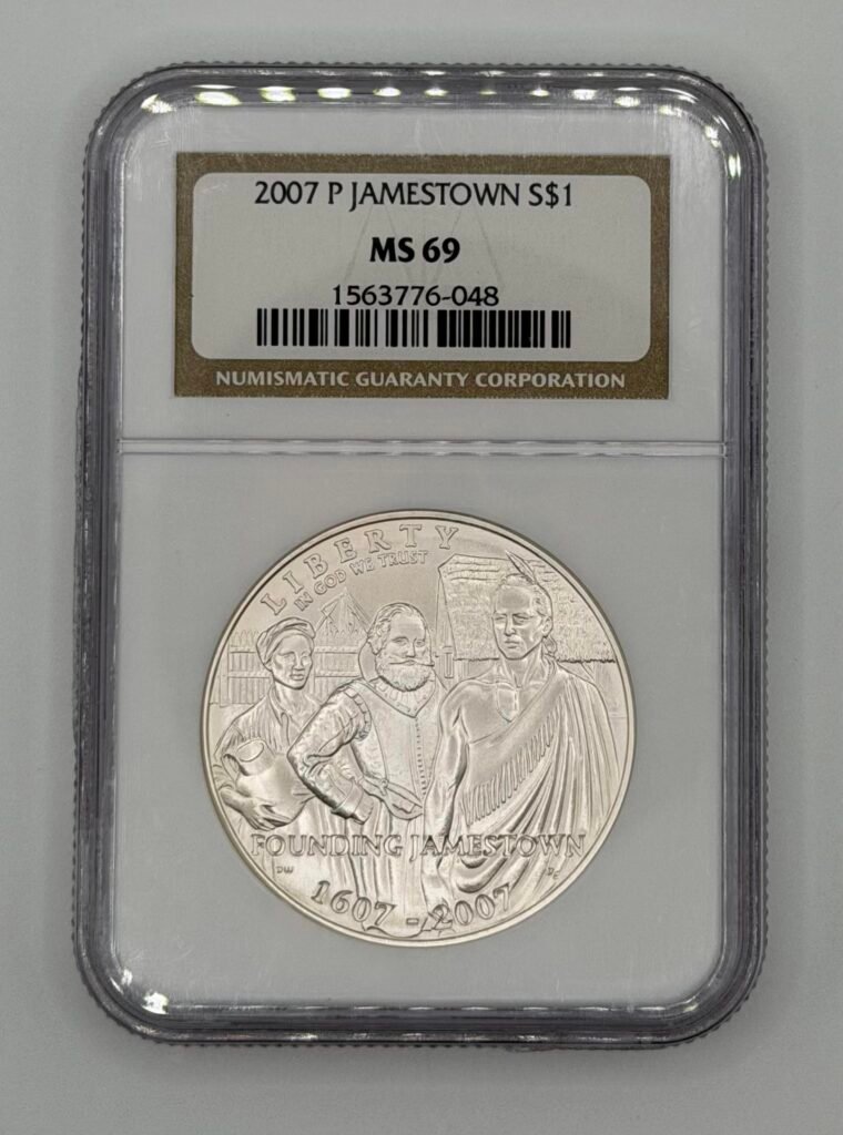 2007-P Jamestown 400th Anniversary $1 Silver Commemorative MS-69 NGC