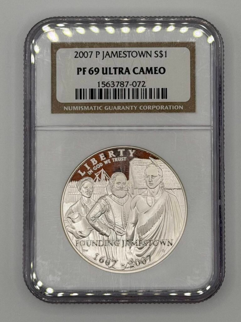 2007-P Ultra CAMEO Jamestown 400th Anniversary $1 Silver Commemorative MS-69 NGC