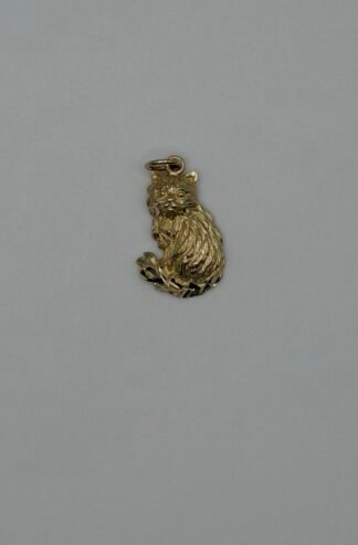 14K Yellow Gold Cat Charm