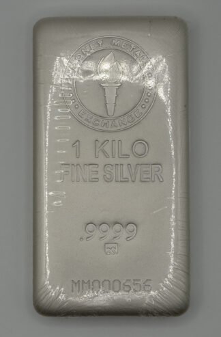 Money Metals 1 Kilo Cast Silver Bar (Sandblasted Finish), .9999 Pure