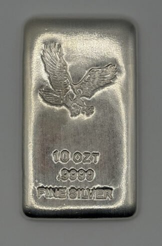 10 Oz CNT Mint Eagle Cast Silver Bar .9999 Fine