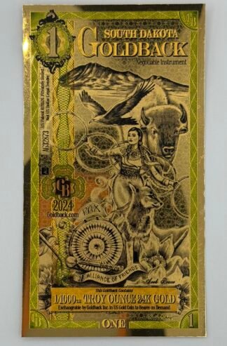 1 South Dakota - Aurum Gold Foil Note (24k)