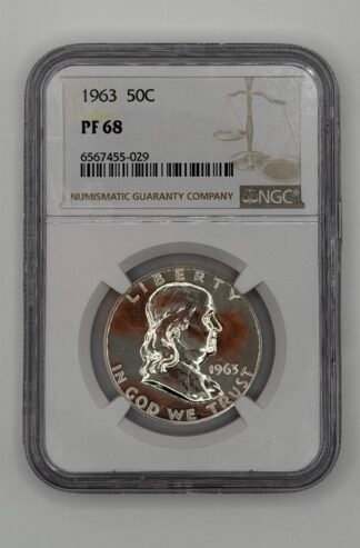 (MS-68) 1963 Franklin Half Dollar NGC