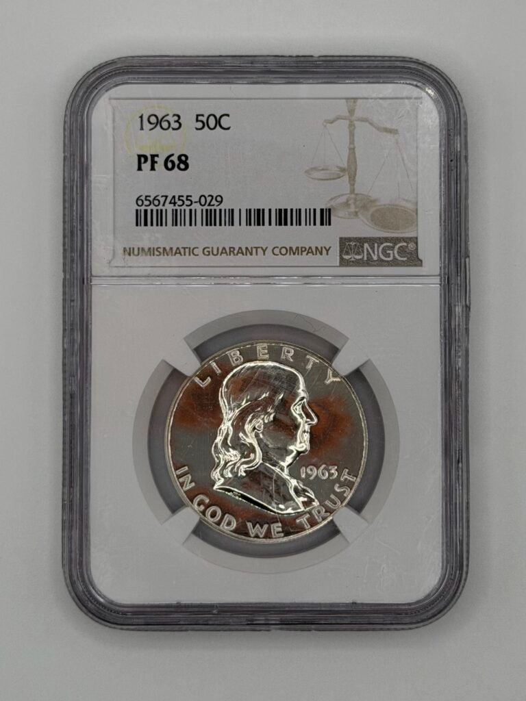 (MS-68) 1963 Franklin Half Dollar NGC