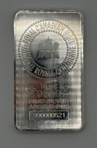 10 oz Silver Bar - Royal Canadian Mint (.9999 Fine)