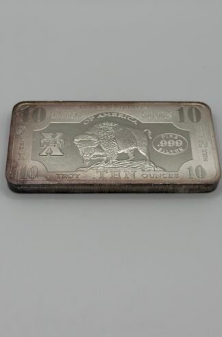 10 oz Silver Bar - 1901 $10 Bison