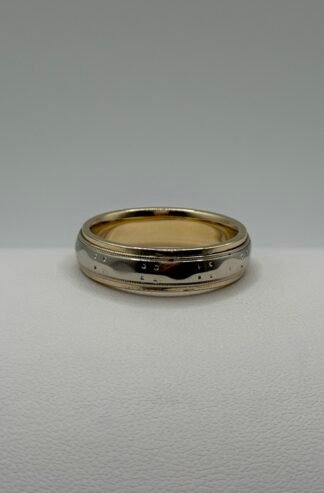 6mm Comfort Fit Two Tone 14k Band - Size 11