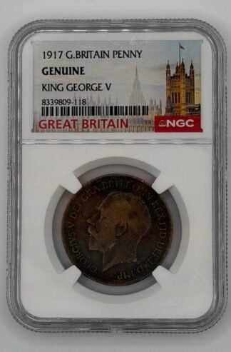 1917 Great Britain Penny Genuine King George V NGC