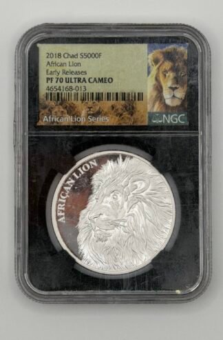 2018 Chad AFRICAN LION .999 Silver 1oz Coin NGC PF70 Ultra Cameo First Releases