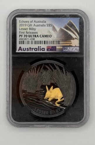 2019 GILT Australia Echoes Lesser Bilby 1oz Silver $5 NGC PF70 ULTRA CAMEO