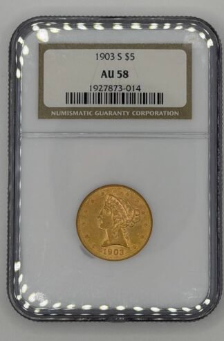 1903 S $5 Liberty Gold Half Eagle AU-58 NGC