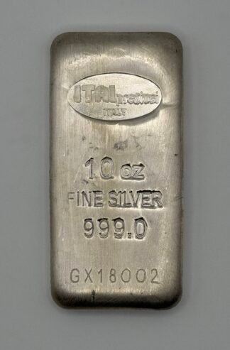 10 Ounce Poured .999 Silver Bar - Italpreziosi