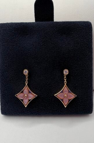 (Louis Vuitton) Color Blossom BB Star Earrings, Pink Gold, Natural Pink Mother-of-Pearl and Diamonds