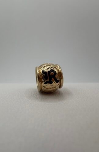 6mm x 7.2mm Tube Barrel Hawaiian Heirloom Pendant Letter R (14K Gold)