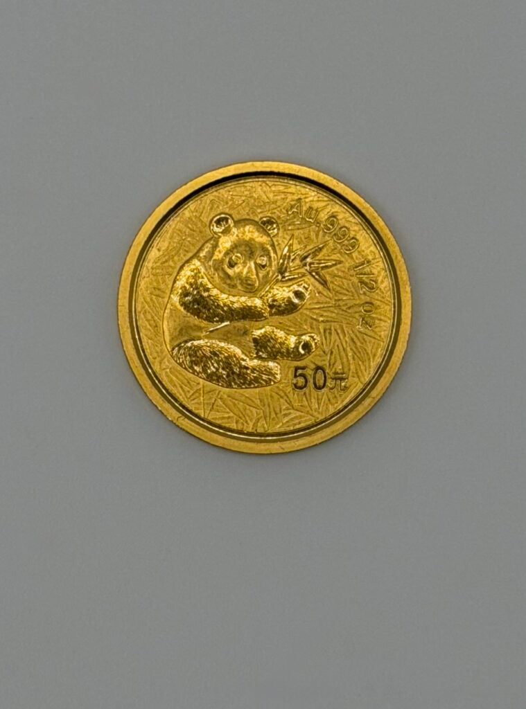 2000 China 1/2 oz .999 Pure Gold Panda Frosted