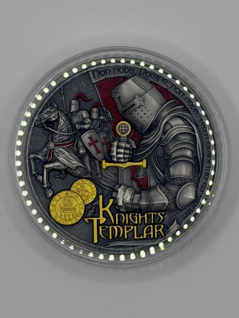 Knights Templer Secret Societies 2026 $2 (2 ounce Silver Coin Samoa Mint XXI)