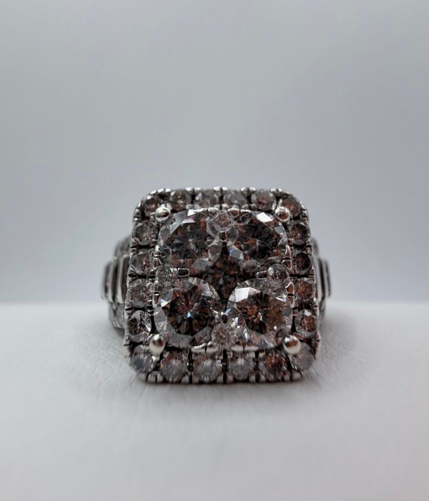 Natural Diamond Ring 1.5 Estimated total carat weight (14k) White Gold