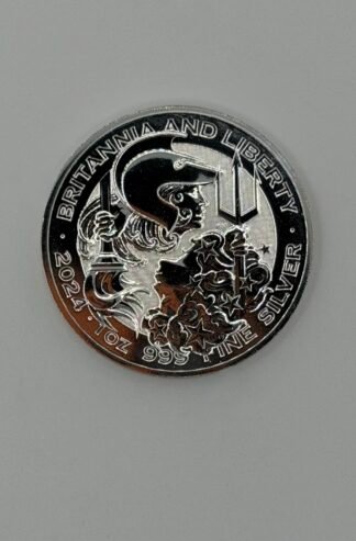 2024 Great Britain 1 oz Silver Britannia & Liberty BU Coin