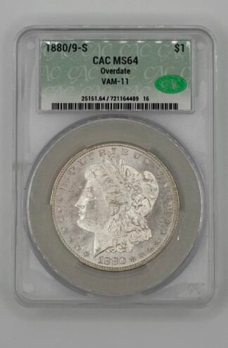 1880/9-S Overdate $1 VAM-11 Morgan Silver Dollar (CAC)