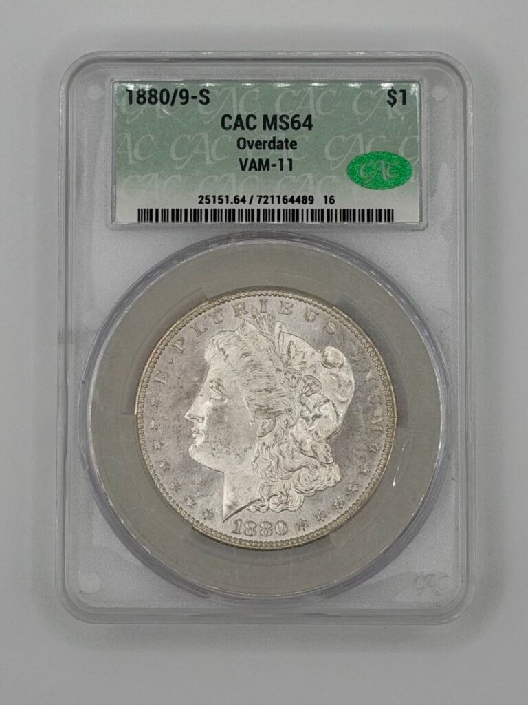 1880/9-S Overdate $1 VAM-11 Morgan Silver Dollar (CAC)