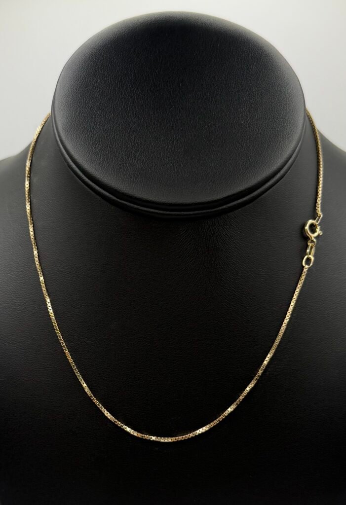Box Chain (14K) Solid Gold (15 inches) (1.5 mm)